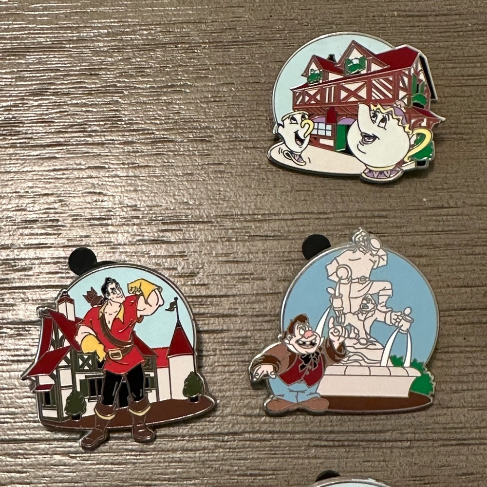 Disney Parks- Beauty and the Beast- New Fantasyland- 10 Pin Set WDW Mystery Set - Picture 2 of 16